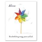 Rainbow Pinwheel Personalized Art Print