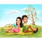 Lovely Picnic Caricature Print from Photos