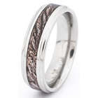 Engraved Stainless Steel Camo Wood Design Ring