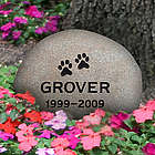 Personalized Medium River Rock Paw Print Pet Memorial Stone