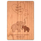 Personalized Mom and Baby Elephant Mother's Day Wood Postcard