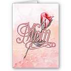 Pink Rose for Mom Custom Greeting Card