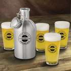 Brew Master Personalized Stainless Steel Growler & Pint Glasses