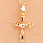 Girl's 14K Gold Heirloom Diamond Cross Necklace