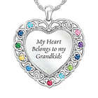 My Heart Belongs to My Grandkids Personalized Necklace