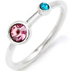 Mother and Child Custom Birthstone Silver Ring