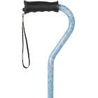True Blue Adjustable Offset Walking Cane with Comfort Gel Grip