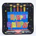 10" Square Happy Birthday Plates