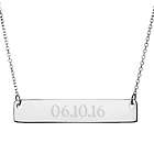 Custom Date Silver Bar Necklace