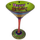 Happy 21st Birthday Hand Painted Reverz-Art Martini Glass