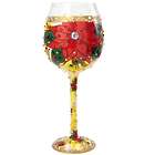 Poinsettia Super Bling Wine Glass