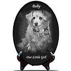 Engraved Pet Photo on Marble Oval