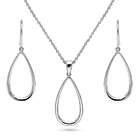 Sterling Silver Teardrop Necklace and Earrings Set