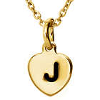 Personalized Initial Gold-Plated Heart Tag Mini Necklace