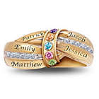 A Mother's Embrace Personalized Gold Plated Birthstone Ring