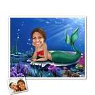 Personalized Mermaid Caricature Print from Photo