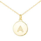 Birthday Diva Initial Gold Disc Necklace