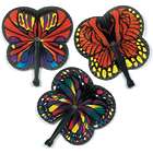 12 Monarch Butterfly-Shaped Folding Hand Fans