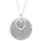 Engraved Sterling Silver Lyric Disc and Heart Charm Necklace