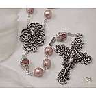 Mother's Pearl Rosary with Rose Crucifix