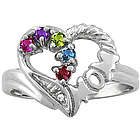 Personalized Mom Heart Family Ring