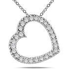 Diamond Slide Heart Necklace in 14K White Gold