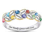 Our Family of Joy Women's Birthstone Ring with Personalized Names