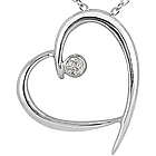 Diamond Solitaire Heart Necklace in 10K White Gold