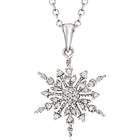 Diamond Snowflake Pendant Necklace in White Gold