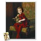 Classic Painting Young Girl with Doll Personalized Art Print