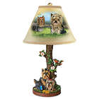 Yorkie Table Lamp with Linda Picken Art and Sculpted Base