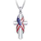 God Bless America Diamond Pendant Necklace