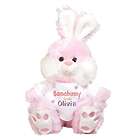 Personalized Somebunny Loves Me Pink Bunny Stuffed Animal