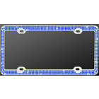 Chrome Triple Blue Diamond License Plate Frame
