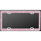 Chrome Triple Pink Diamond License Plate Frame