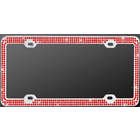 Chrome Triple Red Diamond License Plate Frame