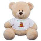 Teddy Bear in Personalized Merry Christmas T-Shirt