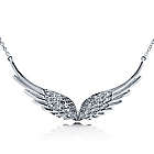 Cubic Zirconia Sterling Silver Angel Wings Necklace