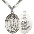 Sterling Silver Guardian Angel / US Marines Insignia Pendant