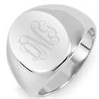 Men's Oval Cut Stainless Steel Engraveable Signet Ring