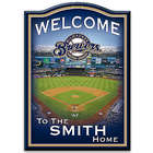 Milwaukee Brewers Personalized Wooden Welcome Sign