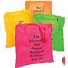 24 Personalized Large Neon Color Tote Bags