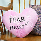 No Fear Personalized Awareness Heart Throw Pillow