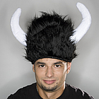 Furry Black Viking Hat