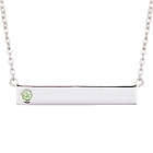 Custom Birthstone Silver Name Bar Necklace