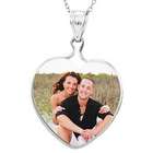 Mother of Pearl Heart Sterling Silver Color Photo Pendant