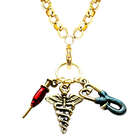 Nurse Charm Necklace in Gold