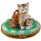 Mother Cat with Baby Limoges Box