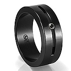 Black Titanium Ring with Black Diamond