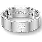 Sterling Silver Song of Solomon Cross Wedding Band